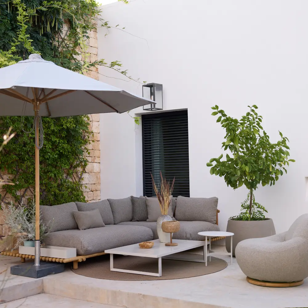 Gem loungefåtölj m/teak svirvel Desert sand, Rise