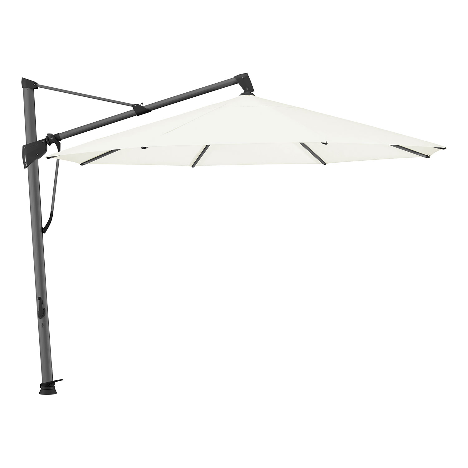 Sombrano S+ frihängande parasoll 350 cm kat.5 antracite alu / 510 white