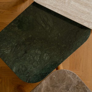 Paff Sidobord Lågt Ek/Green Marble