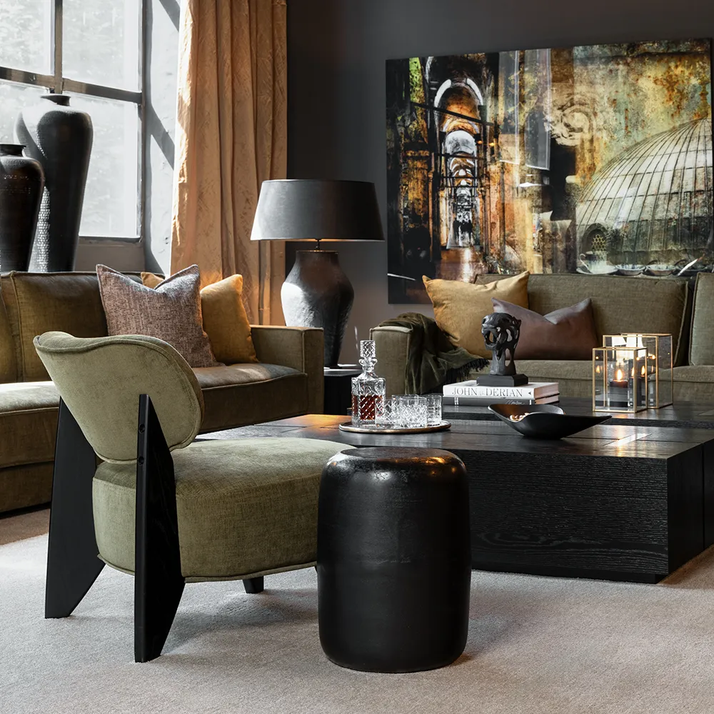 Cadiz tygfåtölj Hailey army