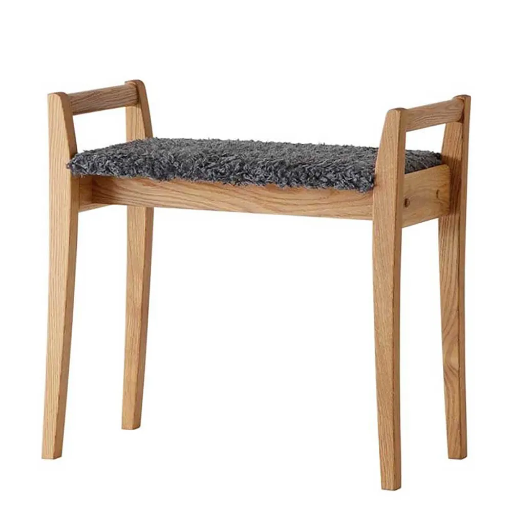 Meja Pall Oljad Ek/Fårskinnslook Mörkgrå