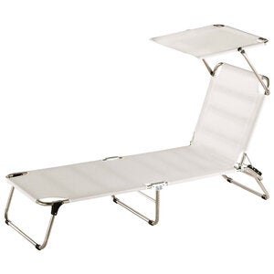 Amigo solsäng top white aluminium/textilene 
