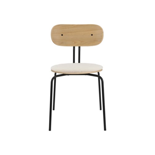 Curious Matstol Ek/Svart Metall Teddy White