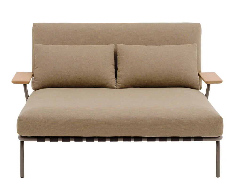 Loungebed Settle med armstöd Taupe