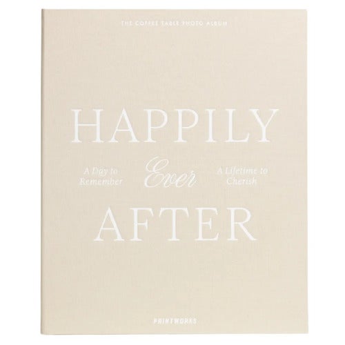 Bröllopsfotoalbum Happily Ever After Beige
