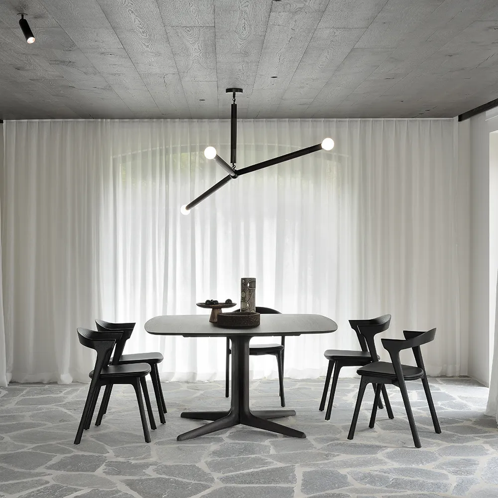 Bok Matstol svart ek/black leather