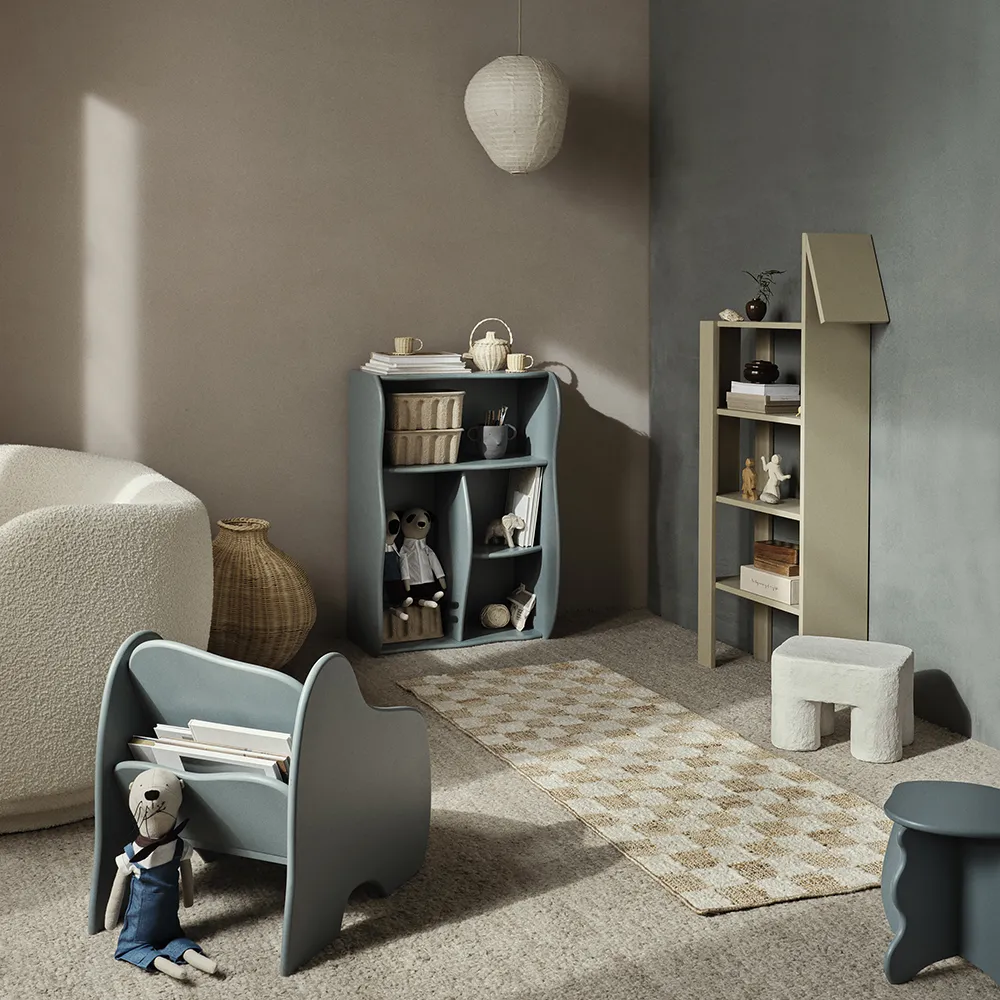 Handvävd Ullmatta Check 70x180 cm Off-White