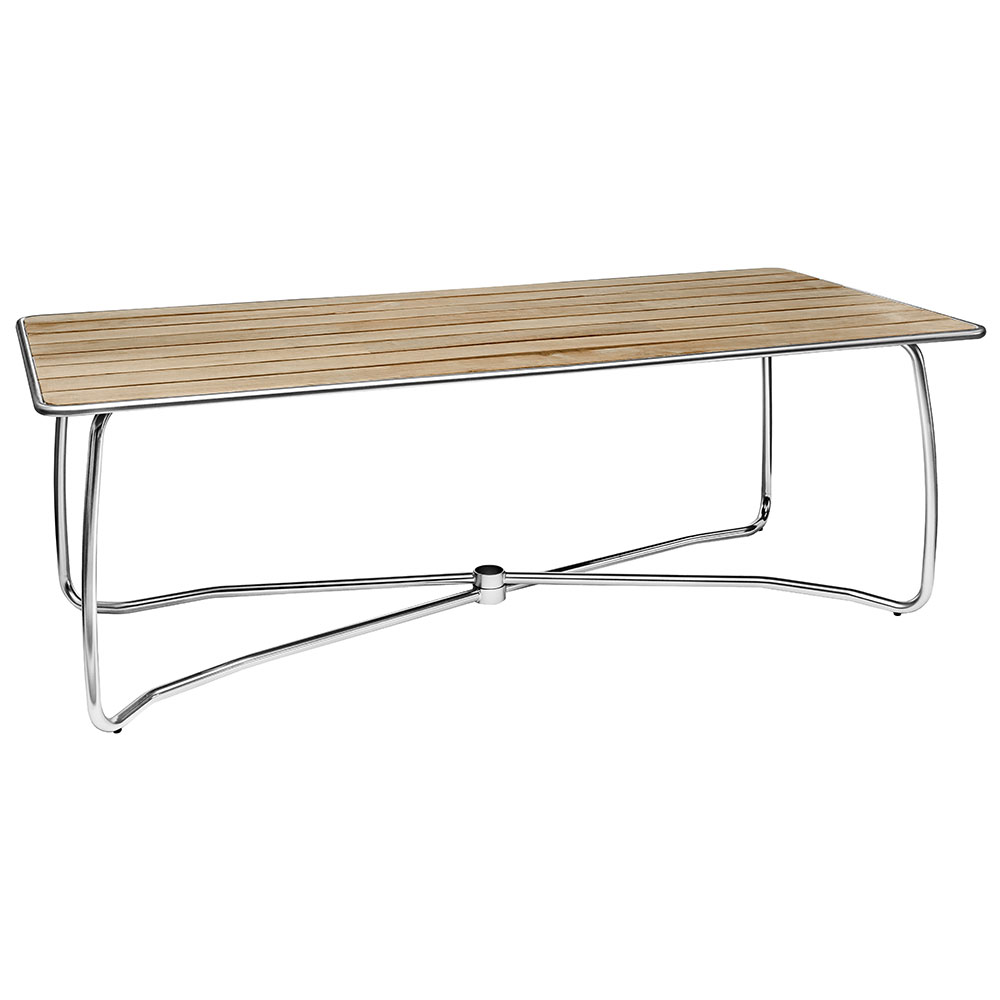 Hillerstorp Spring matbord 110×220 cm teak/stål