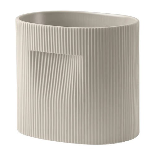 Ridge kruka H: 24 cm - Beige