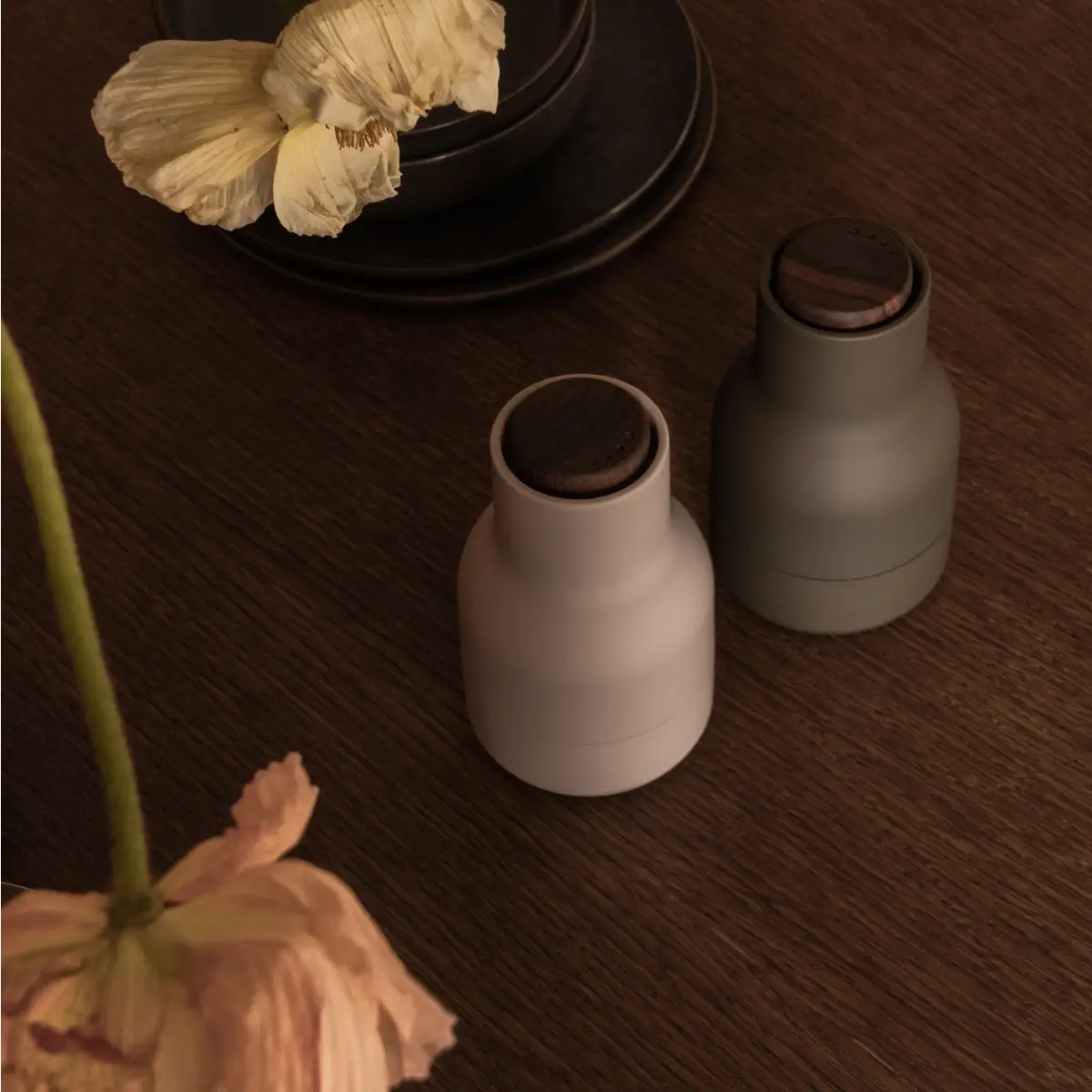 Bottle Grinder 2-pack Small - Hunting Green, Beige / Walnut