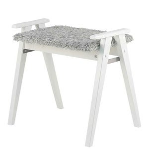 Alme Pall Vitlackad Björk/Fårskinnslook ljusgrå