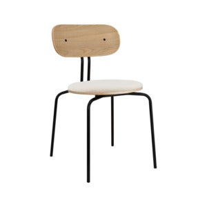 Curious Matstol Ek/Svart Metall Teddy White