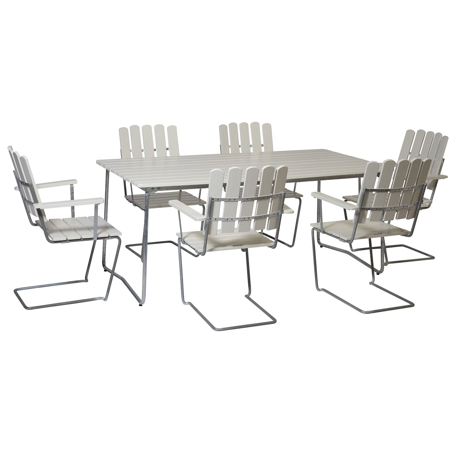 Bord B31 170 Vitlackad ek / varmförzinkat stativ