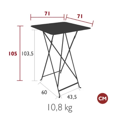 Bistro barbord 71x71 cm Acapulco blue