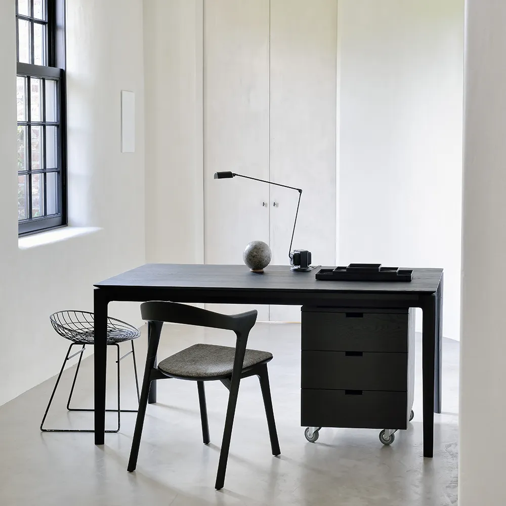 Bok Matbord 90x180 cm Svartlackad ek