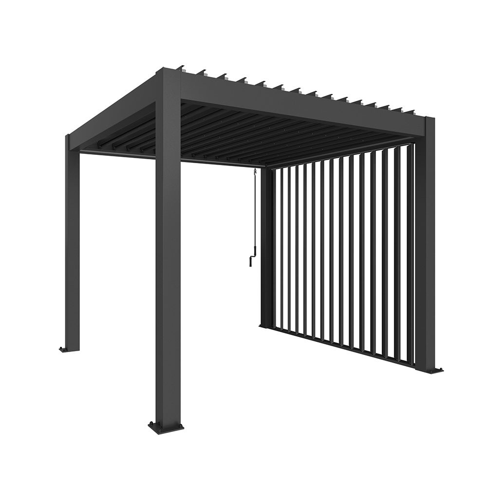 Sidovägg galler till pergola 3.5m metallic dark grey