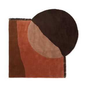 View Handtuftad Matta 180x180 cm - Red Brown