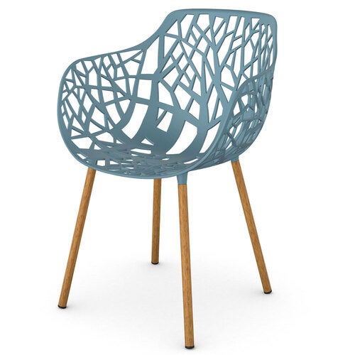 Forest karmstol med Iroko klädda ben Blue Teal 