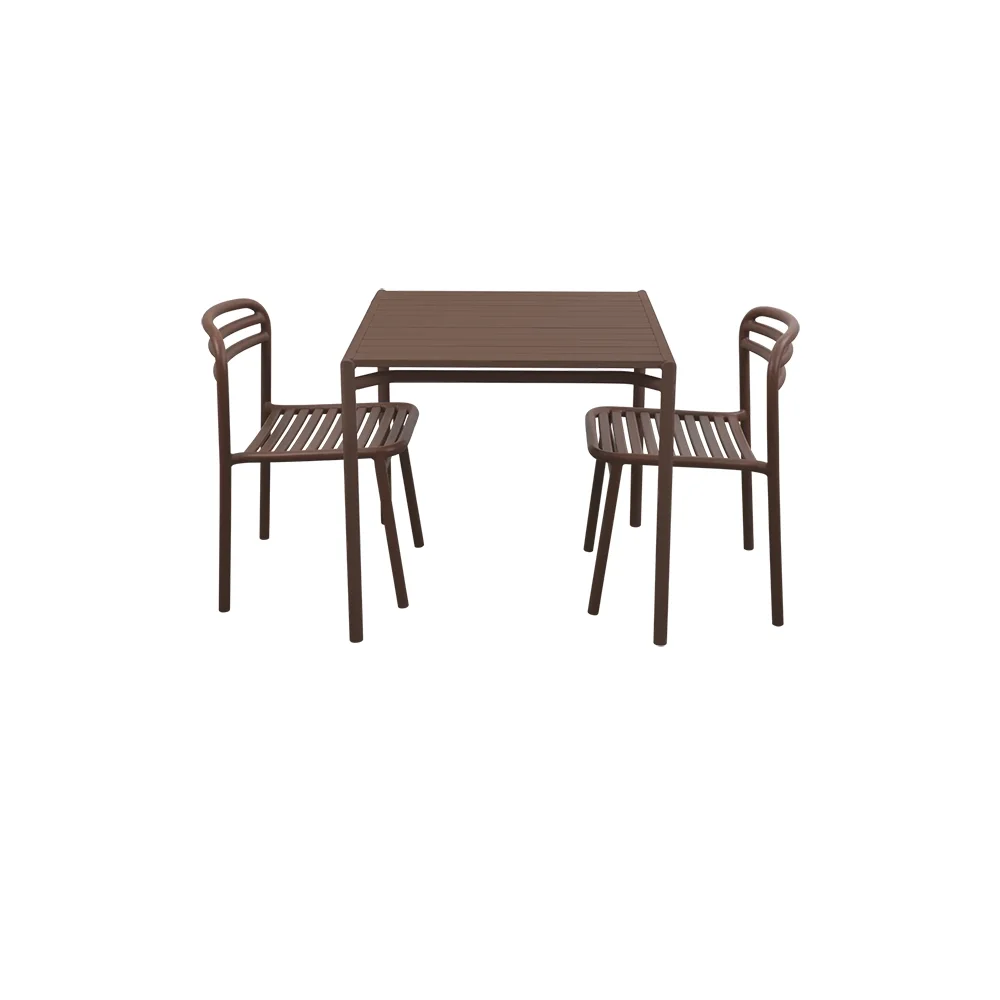 Bliss matbord inkl.två stolar- Desert red aluminium