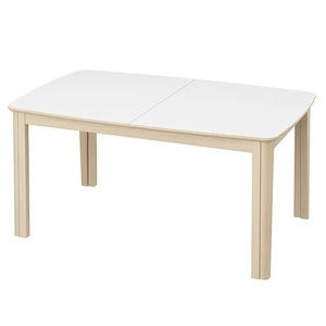 SM107 Matbord 101x160-316-368 cm Vitoljad ek - Vit laminat