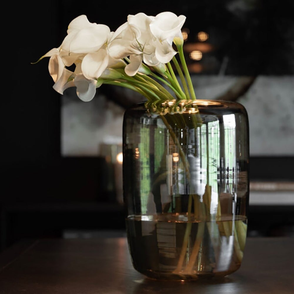 Reef vas i handblåst glas Ø28 cm Smoke Grey