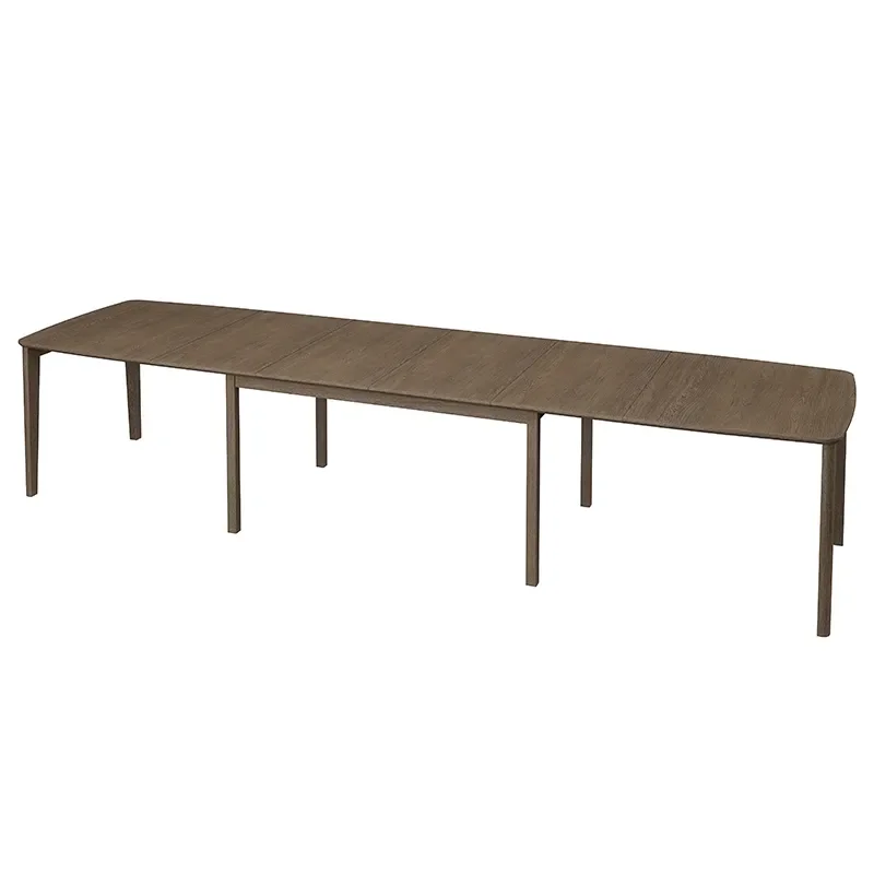 SM107 Matbord 101x160-316-368 cm Mockabrun lackad ek oljadlook