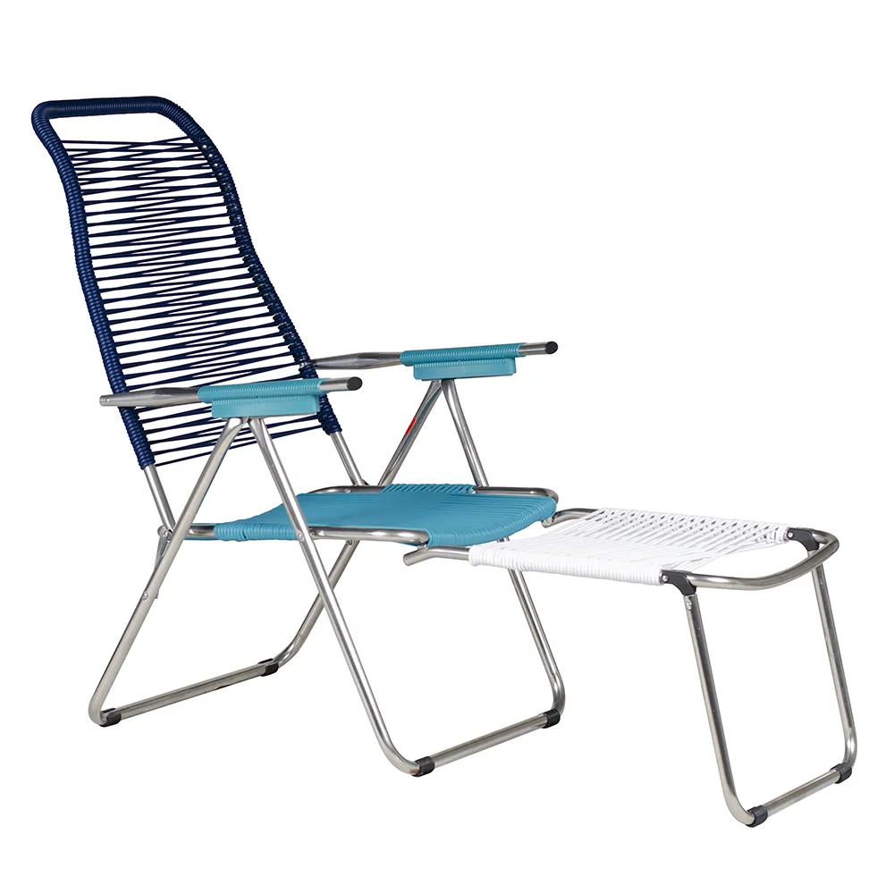 Spaghetti solstol pop blue/turquoise/white/turquise aluminium 