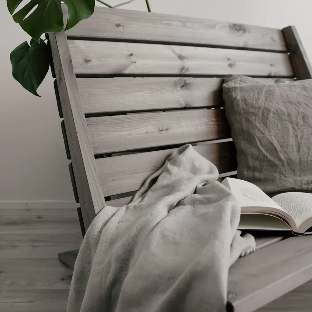 Double Granny Stol Furu grå oljad 