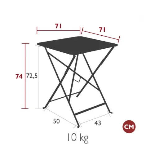 Bistro bord 71x71 cm Acapulco blue