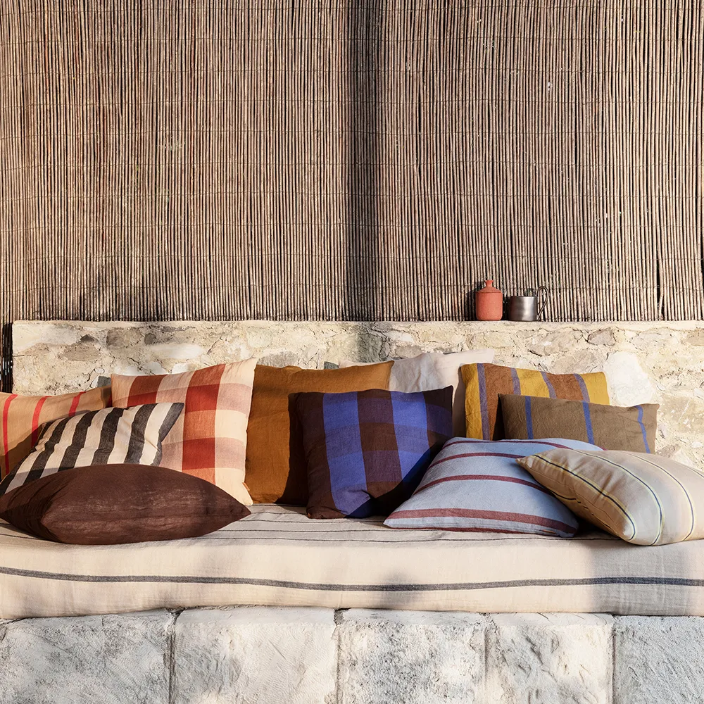 Grand Prydnadskudde - Lime/Bright Blue/Choco