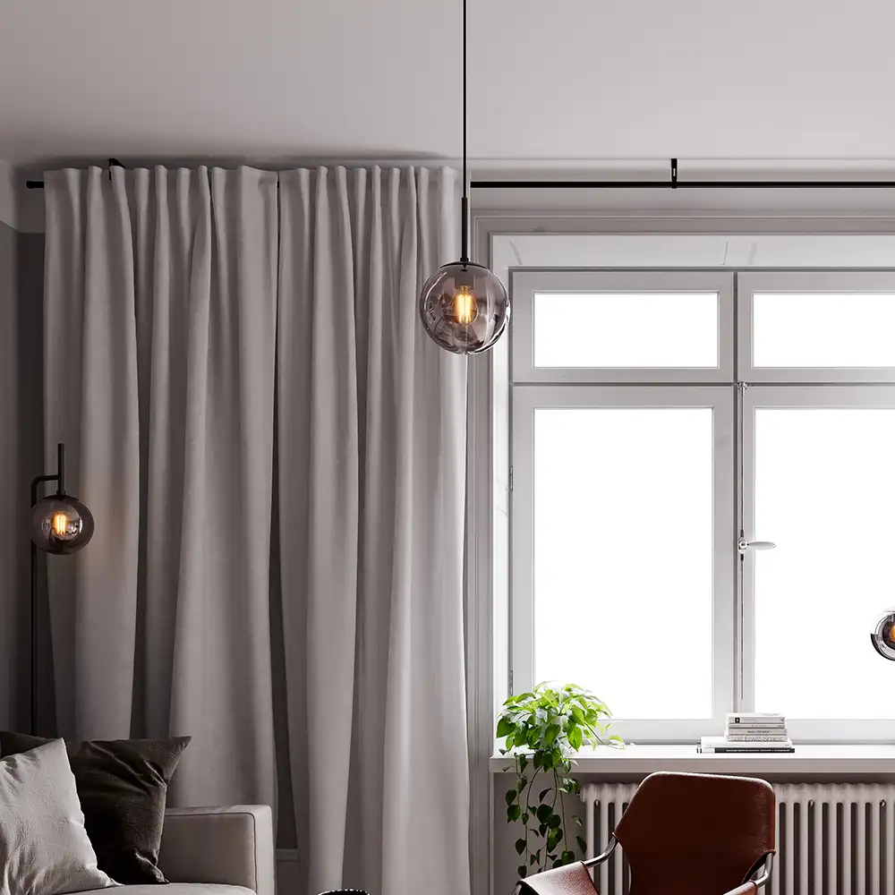 Boyle Taklampa Ø18cm Rökgrå