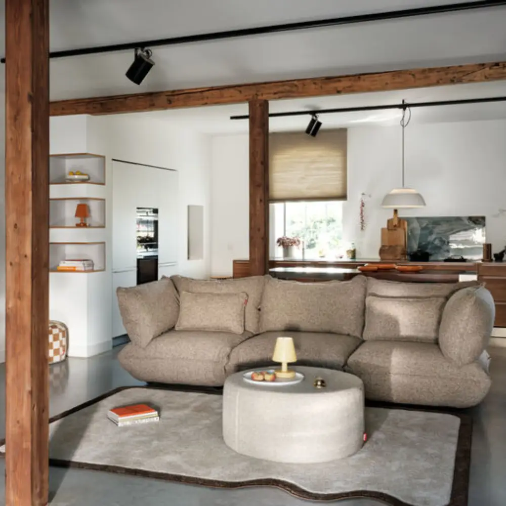 sumo soffa hörndel boucle recycled brown