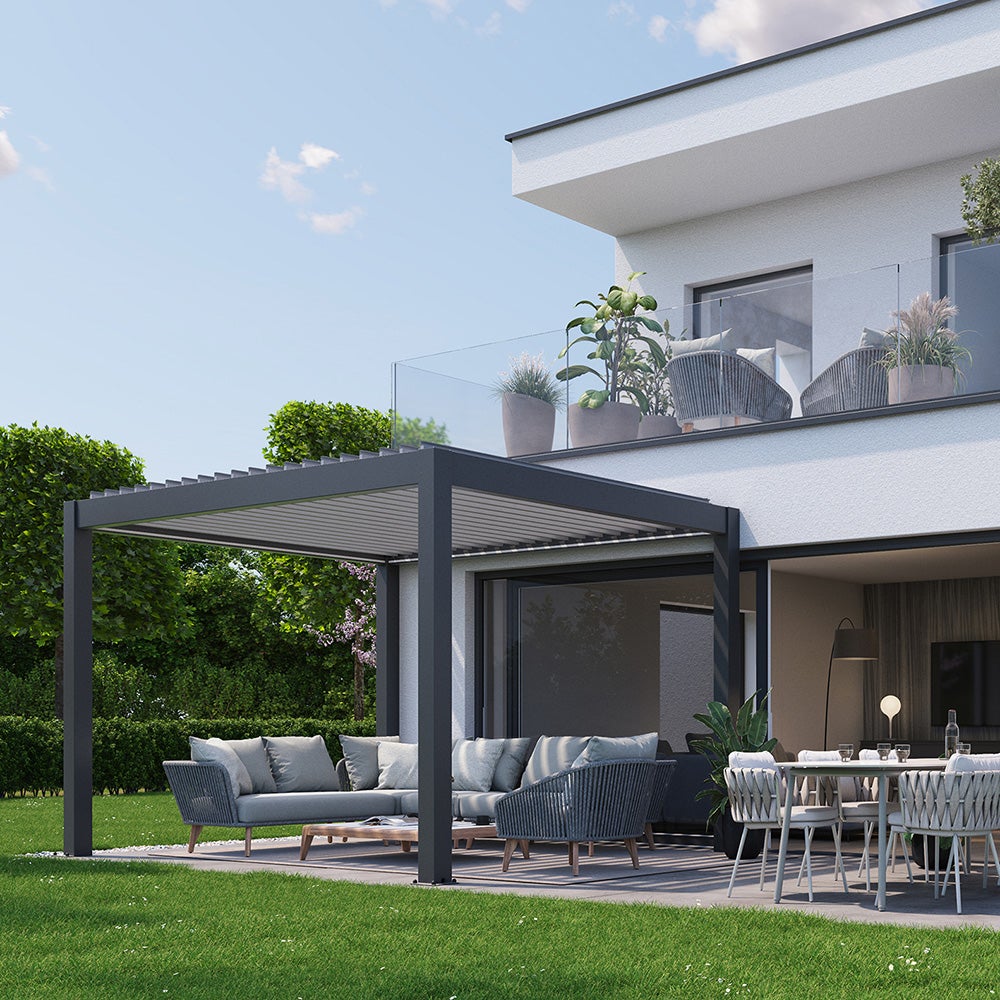  Pergola storlek 3 x 3 metallic mörkgrå/silver