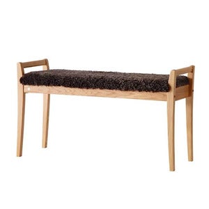 Meja Bänk Oljad Ek/Fårskinn Brun