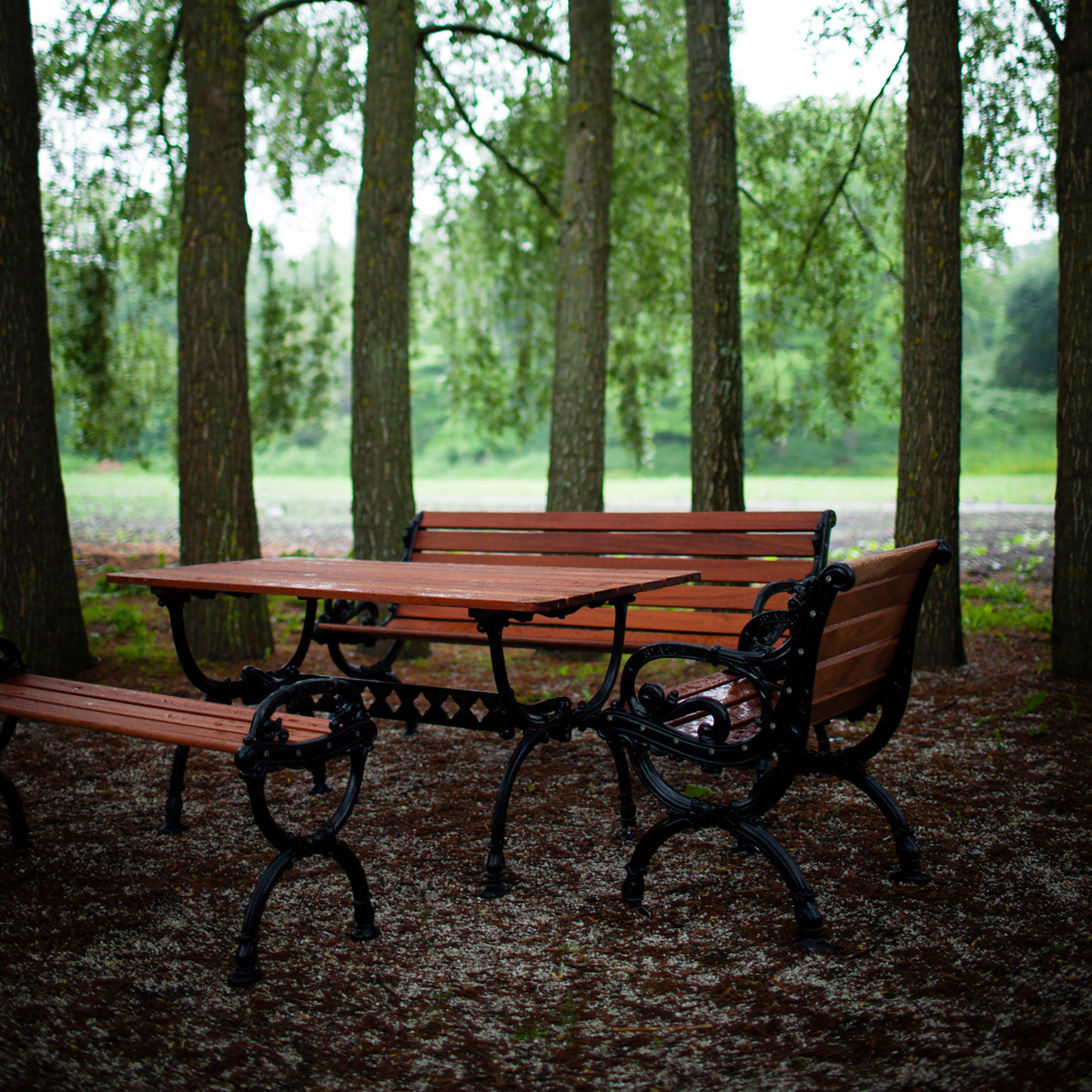 Byarum fåtölj / gavlar: grön / virke: brunlaserad furu