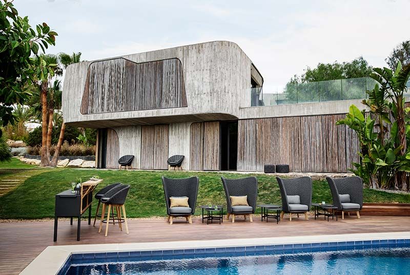 Peacock Wing fåtölj Mörkgrå inkl. dynor