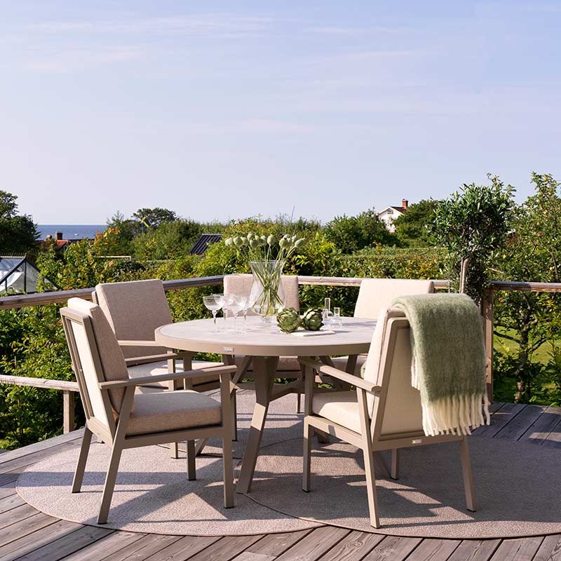 Samvaro matbord 140  cm vit / grå 