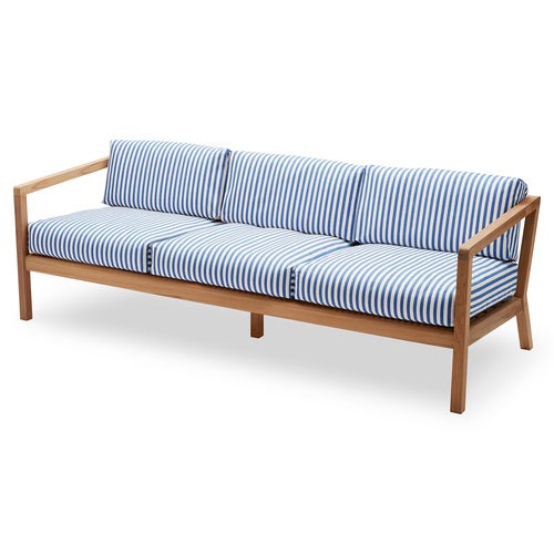 Virkelyst 3-Seater Sea Blue Stripe Teak 