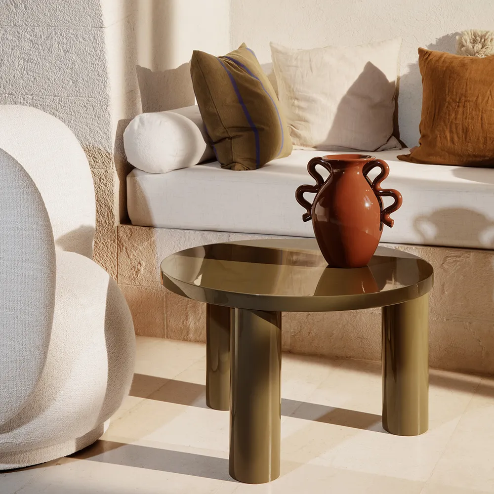 Post Soffbord Ø65 cm - Olive