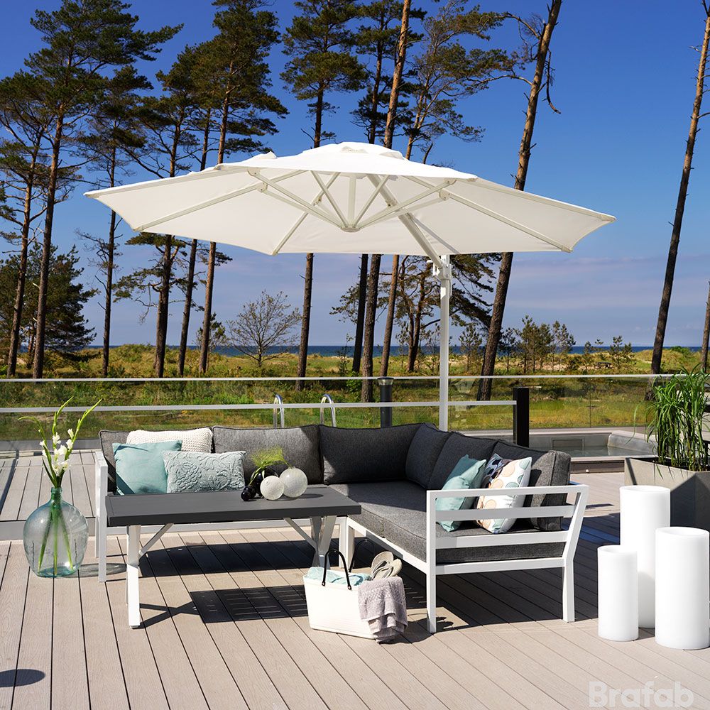 Weldon fotpall vit/grå 