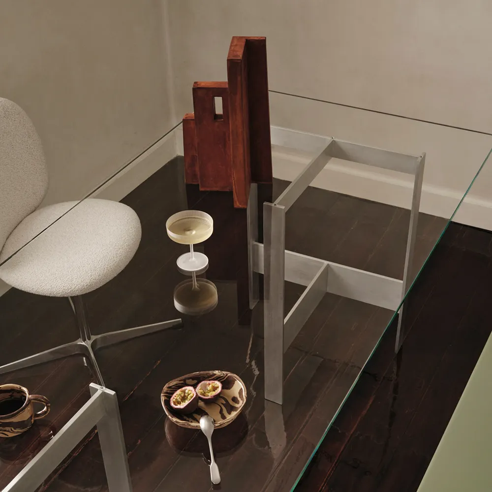 Lager Matbord 200x90 cm - Glas/Aluminium