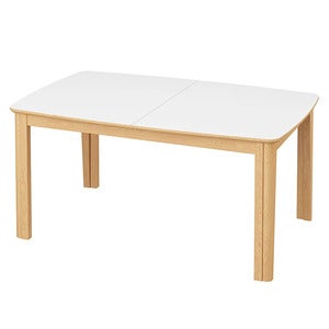 SM107 Matbord 101x160-316-368 cm Naturoljad ek - Vit laminat