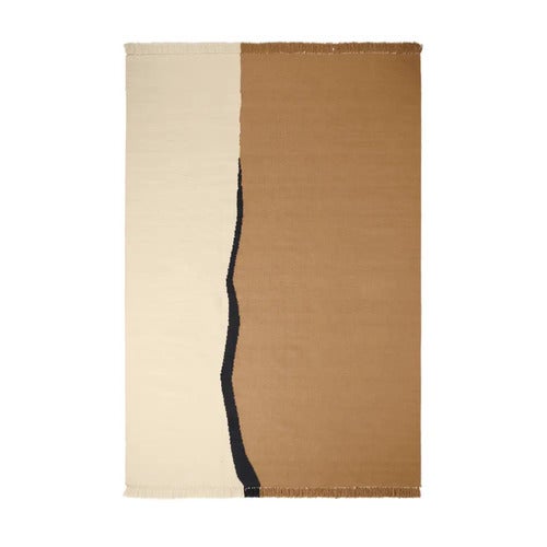 Soil Kelim Matta 200x300 cm- Dark Sand/Off-white