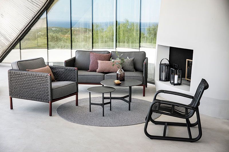 Encore 2-Sits Soffa Grå/Bordeaux 