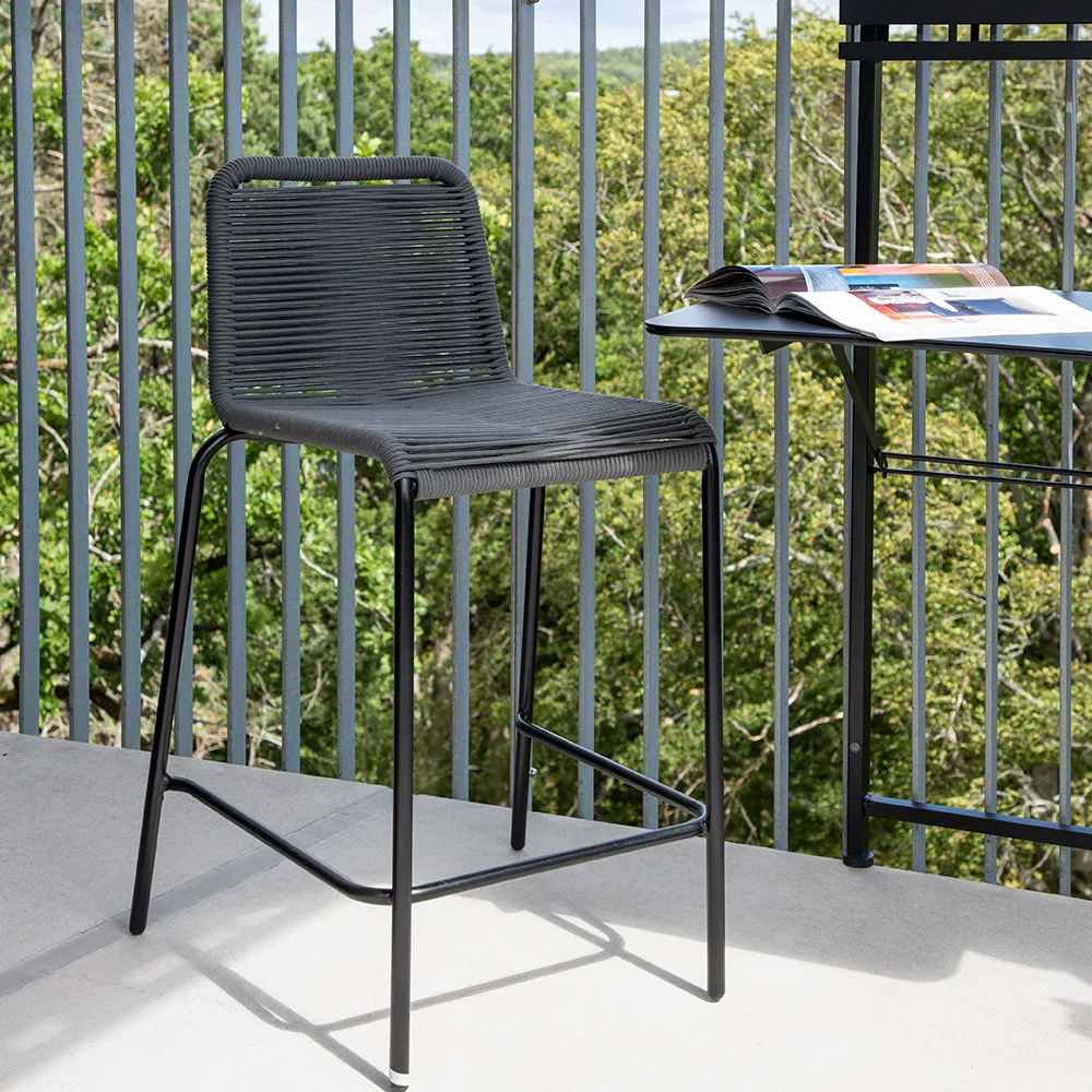 Lindos Barstol mörkgrå 2-pack