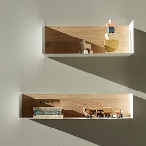 U shelf 55x20 cm ek/vit metall