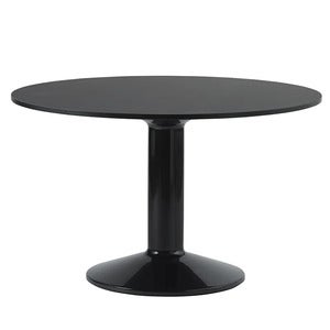 Midst matbord 120 cm - Black Linoleum Black