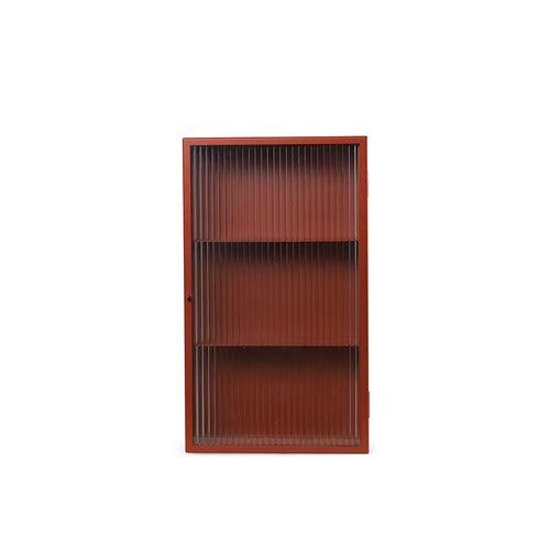 Haze Wall Cabinet - Reeded Glass - Oxide Red