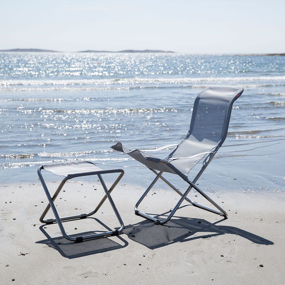 Chico fotpall vit aluminium/textilene 