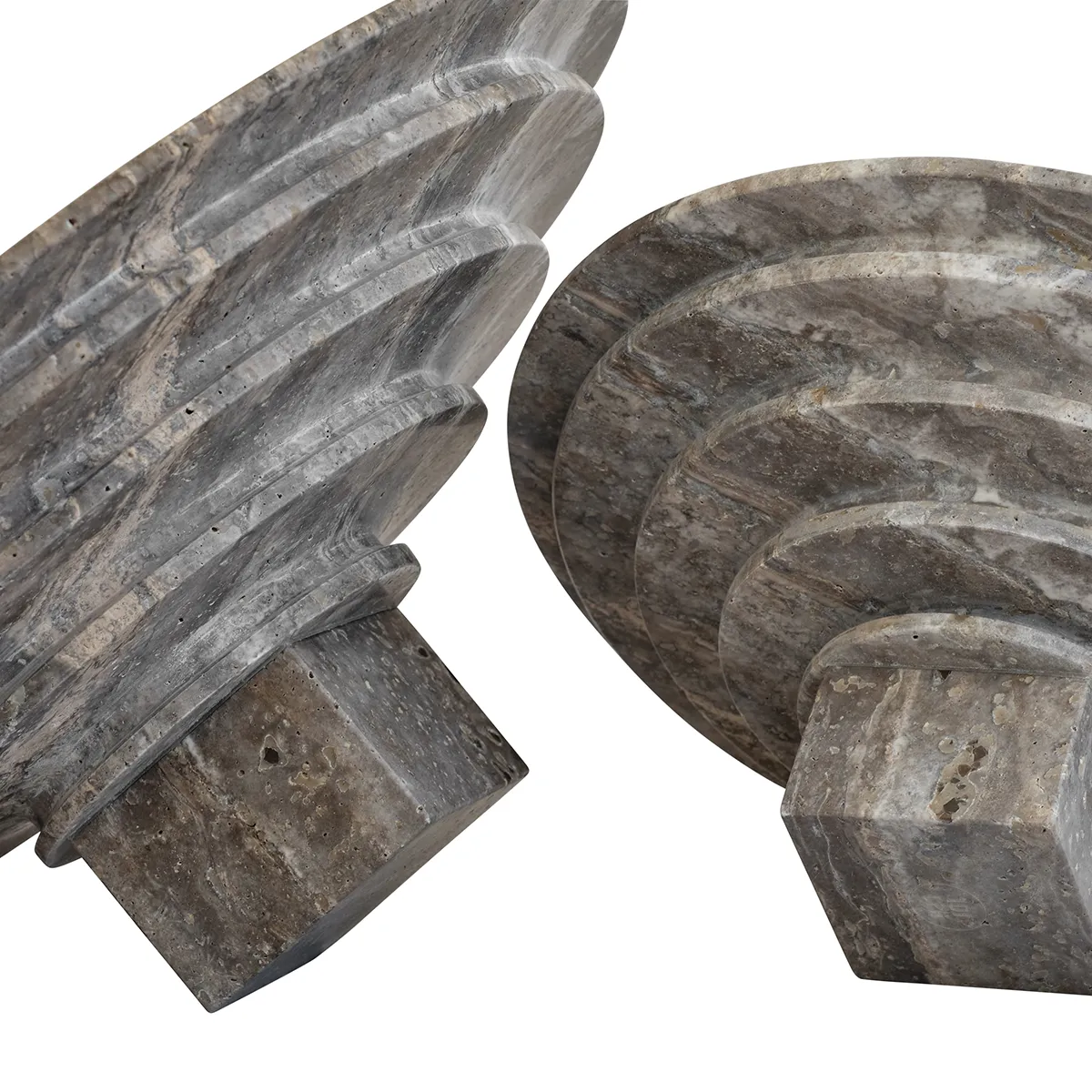 Dekorationsskål i Travertine Sori Big, Ø 40 cm